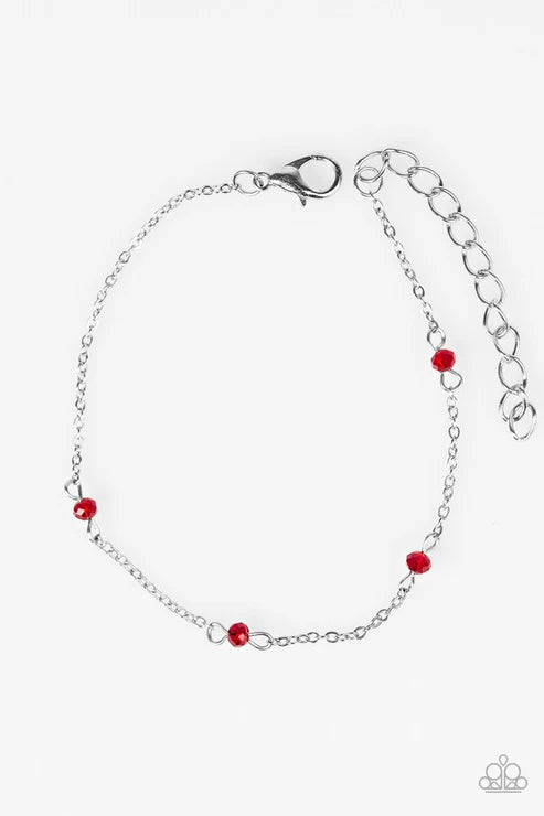 Paparazzi - A Pinch of Sparkle - Red Bracelet