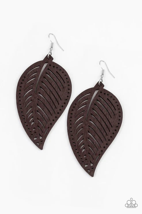 Paparazzi - Amazon Zen - Brown Earrings