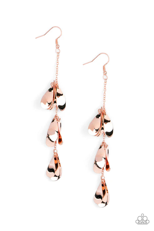 Paparazzi - Arrival CHIME - Copper Earrings