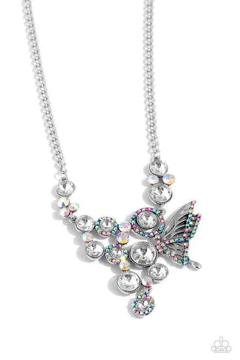 Paparazzi - As Luck Would HALF It - White Necklace