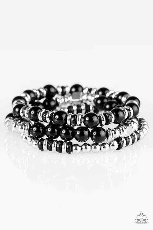 Paparazzi - Bermuda Beauty - Black Bracelet