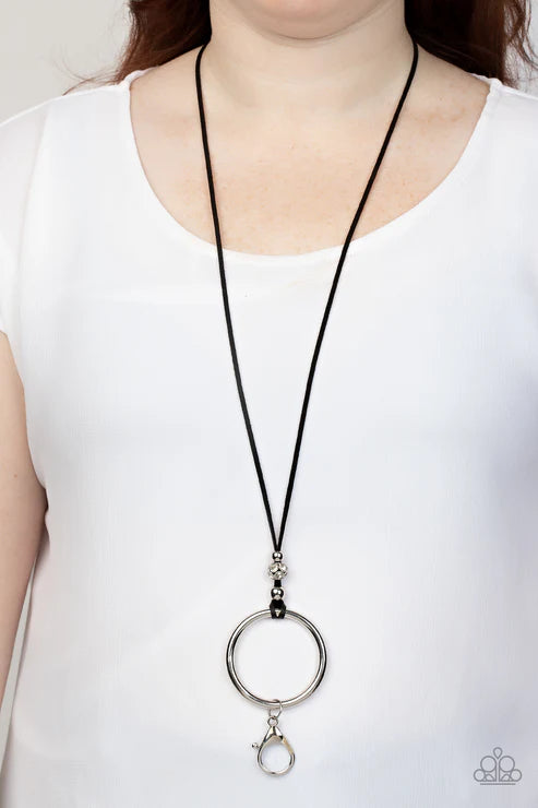 Paparazzi - BLING Into Focus - Black Lanyard Necklace