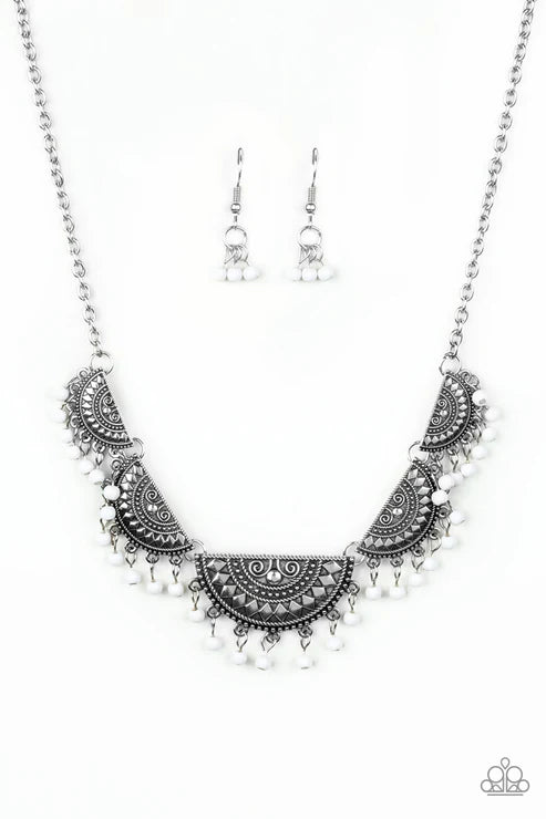 Paparazzi - Boho Baby - White Necklace