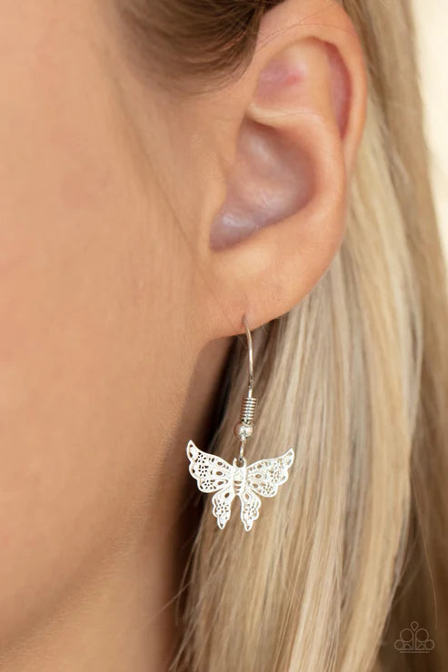 Paparazzi - Bountiful Butterflies - Silver Necklace
