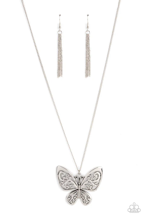 Paparazzi - Butterfly Boutique - Silver Necklace