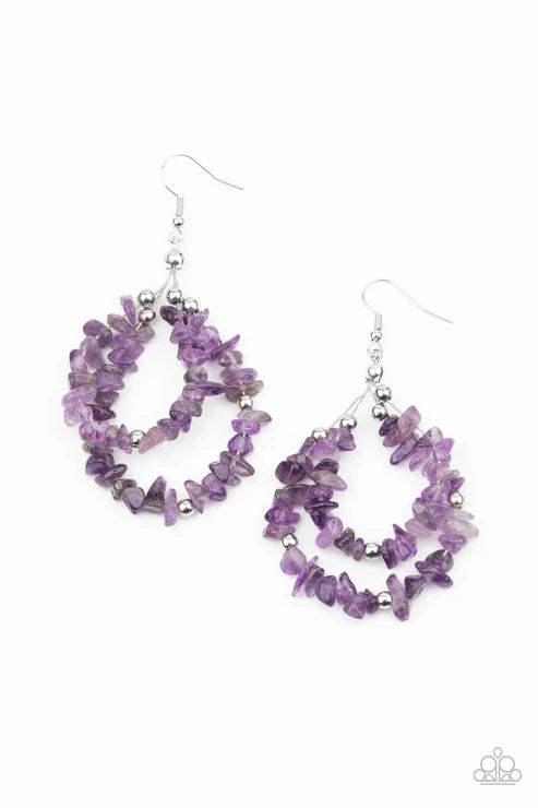 Paparazzi - Canyon Rock Art - Purple Earrings