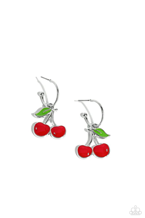 Paparazzi - Cherry Caliber - Red Earrings