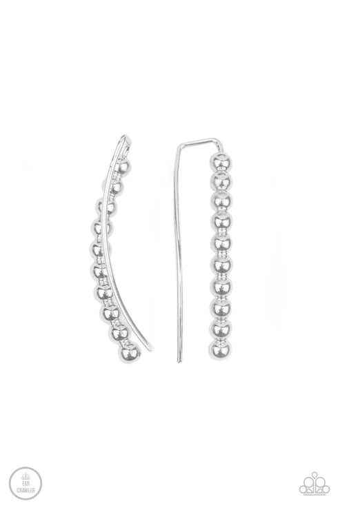 Paparazzi - Climb On - Silver Earrings