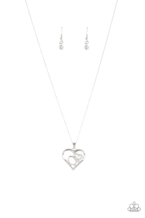 Paparazzi - Cupid Charm - White Necklace