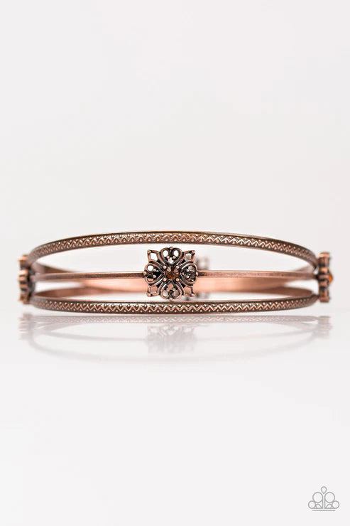 Paparazzi - Demure Decor - Copper Bracelet