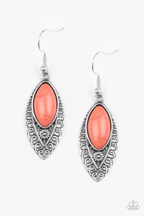 Paparazzi - Desert Garden - Orange Earrings