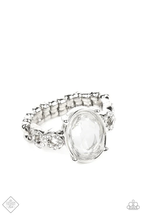Paparazzi - Devoted to Dazzle - White Ring