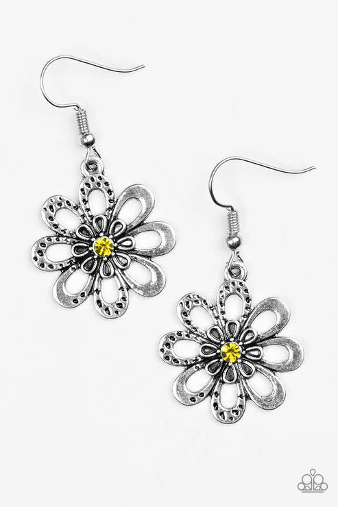 Paparazzi - Fashion Floret - Yellow Earrings
