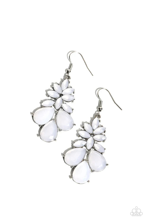 Paparazzi - Fashionista Fiesta - White Earrings
