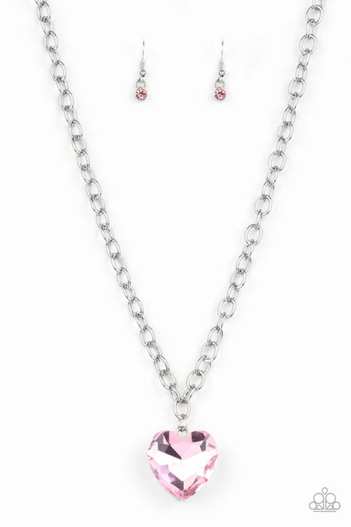 Paparazzi - Flirtatiously Flashy - Pink Necklace