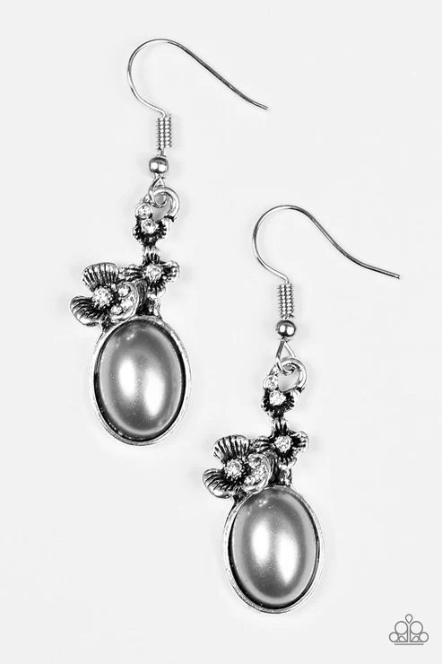 Paparazzi - Floral Finery - Silver Earrings