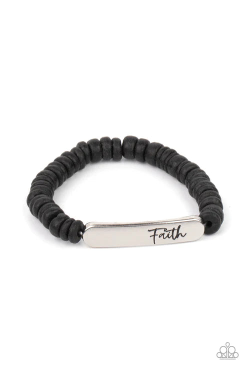 Paparazzi - Full Faith - Black Bracelet