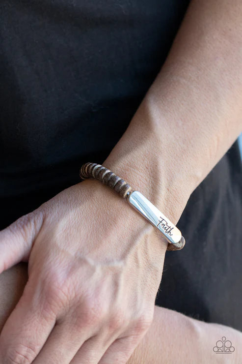 Paparazzi - Full Faith - Brown Bracelet