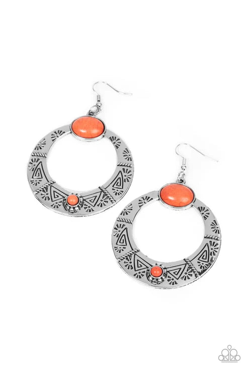 Paparazzi - Garden Glyphs - Orange Earrings