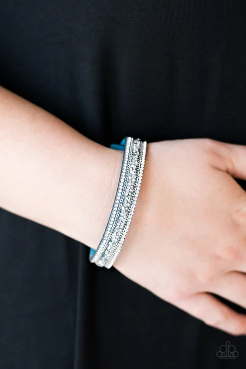 Paparazzi - GLAM on Fire - Blue Bracelet