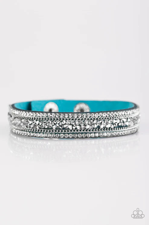Paparazzi - GLAM on Fire - Blue Bracelet