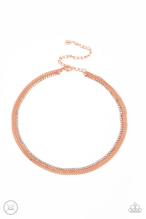 Paparazzi - Glitzy Gusto - Copper Necklace