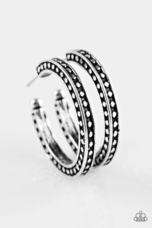 Paparazzi - Go Ahead and Tribe - Silver Earrings