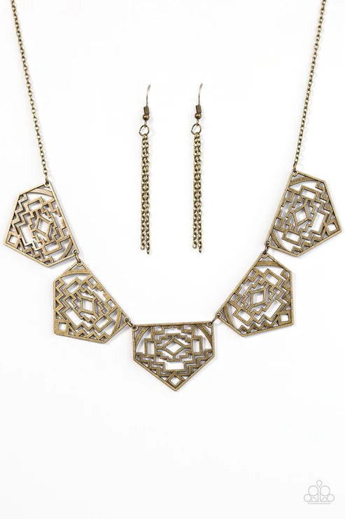 Paparazzi - Hacienda Heights - Brass Necklace