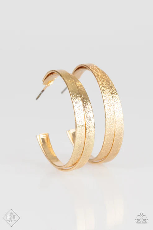 Paparazzi - High-Class Shine - Gold Earrings