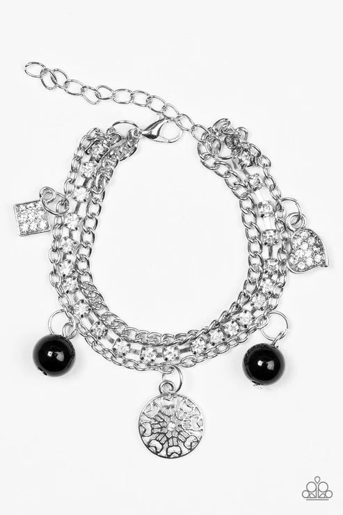 Paparazzi - Hollywood Sweetheart - Black Bracelet