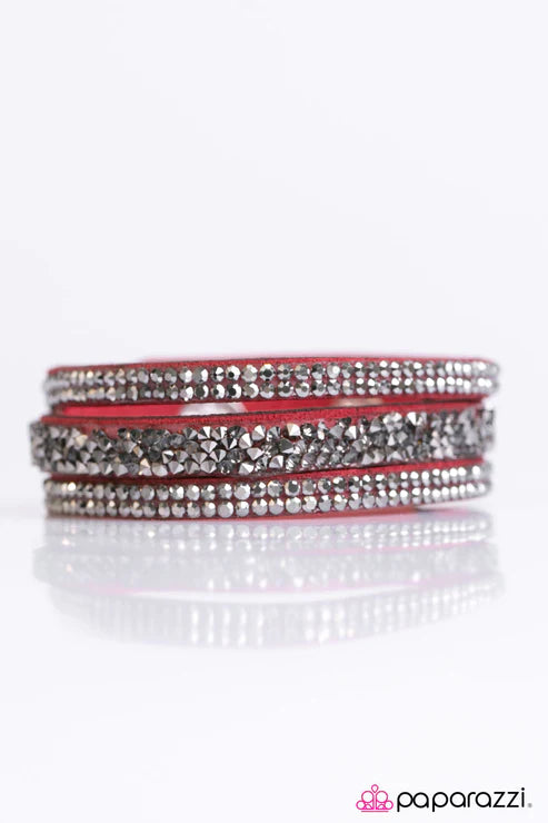 Paparazzi - I Love Rock N Roll - Red Bracelet