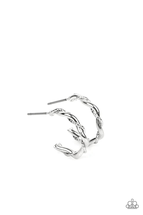 Paparazzi - Irresistibly Intertwined - Silver Earrings