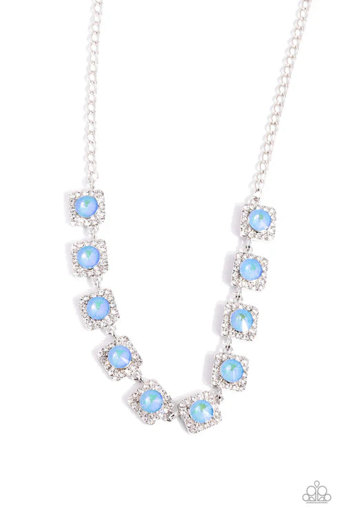Paparazzi - Jump SQUARE - Blue Necklace