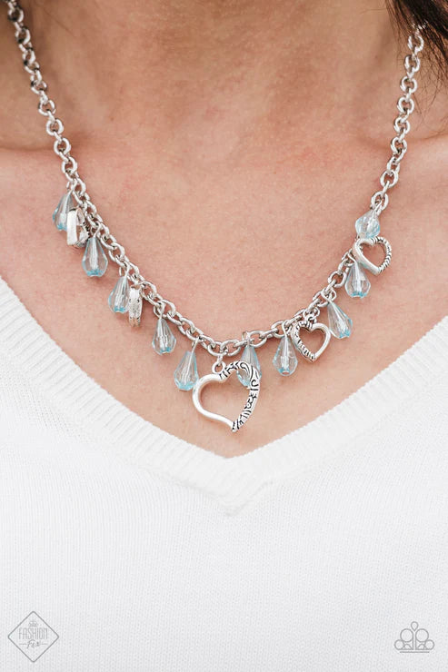 Paparazzi - Keep Me In Your Heart - Blue Necklace