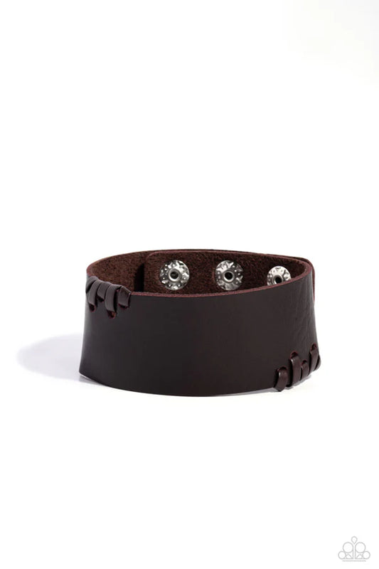 Paparazzi - Leather Jacket Approved - Brown Bracelet