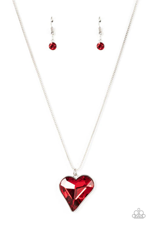 Paparazzi - Lockdown My Heart - Red Necklace