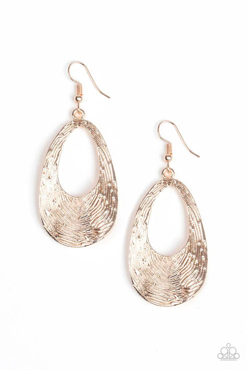 Paparazzi - Mean Sheen - Rose Gold Earrings