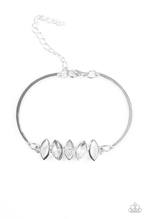 Paparazzi - Money Dance - White Bracelet