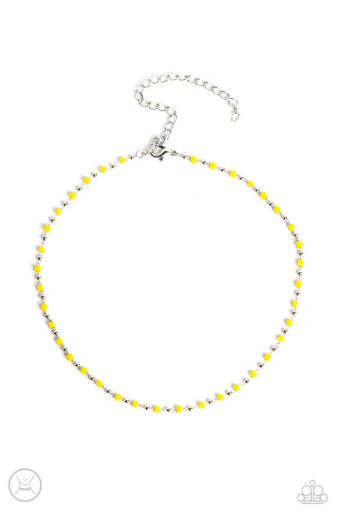 Paparazzi - Neon Lights - Yellow Necklace