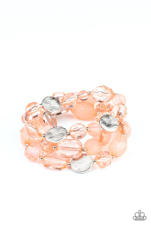 Paparazzi - Oceanside Bliss - Orange Bracelet