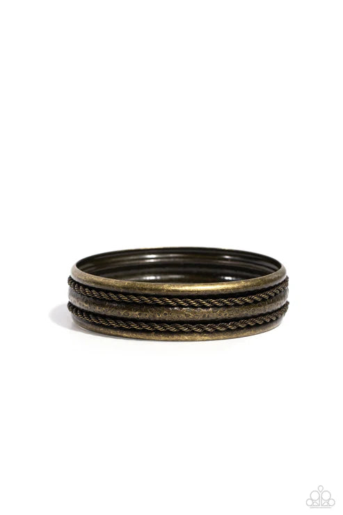 Paparazzi - Off Road Relic - Brass Bracelet