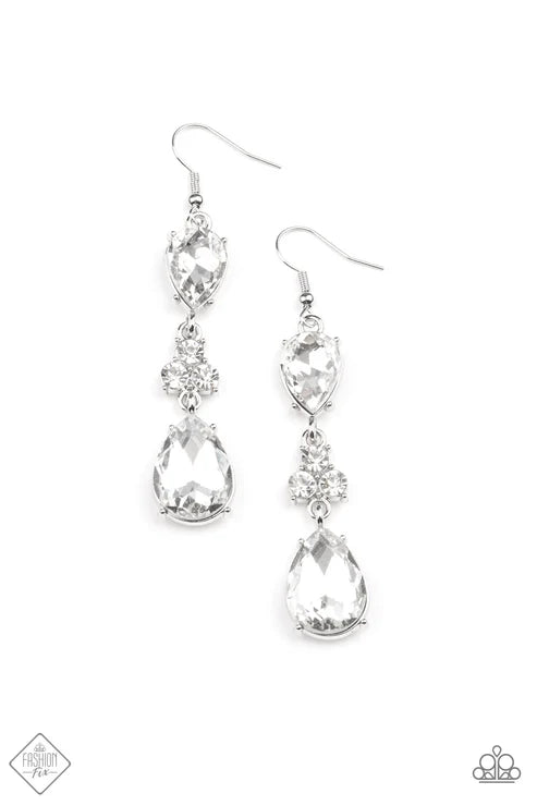 Paparazzi - Once Upon a Twinkle - White Earrings