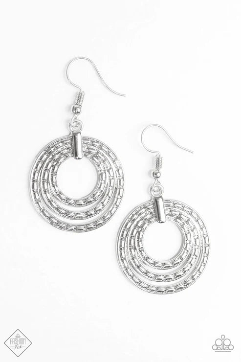 Paparazzi - Open Plains - Silver Earrings