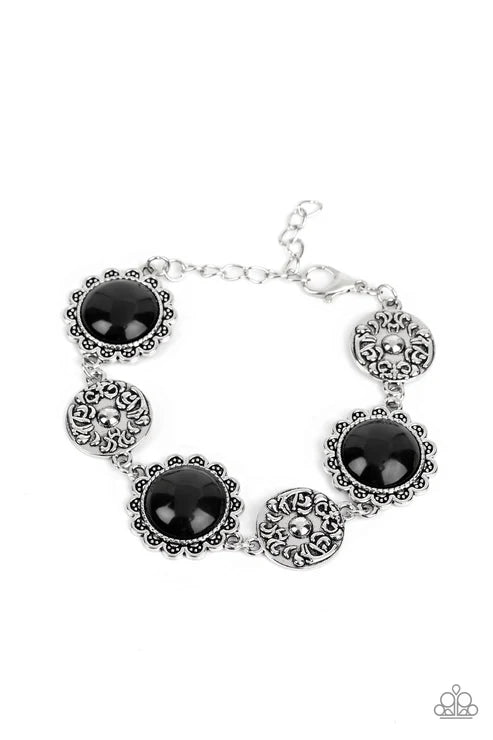 Paparazzi - Positively Poppy - Black Bracelet