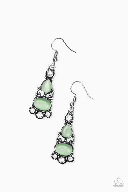 Paparazzi - Push Your LUXE - Green Earrings