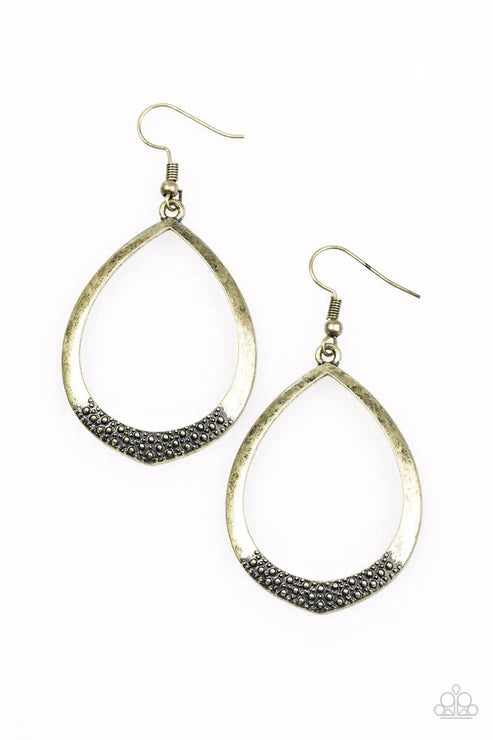 Paparazzi - Radically Rustic - Brass Earrings