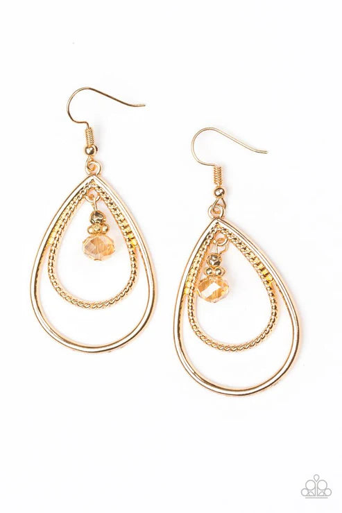 Paparazzi - REIGN On My Parade - Gold Earrings