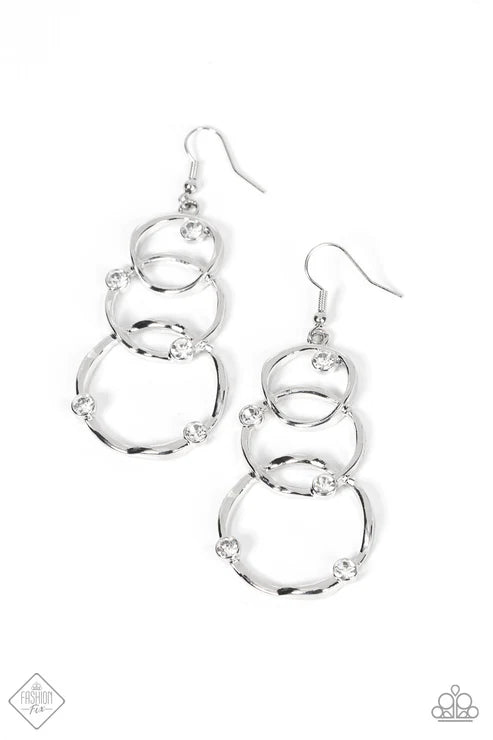 Paparazzi - Revolving Radiance - Silver Earrings