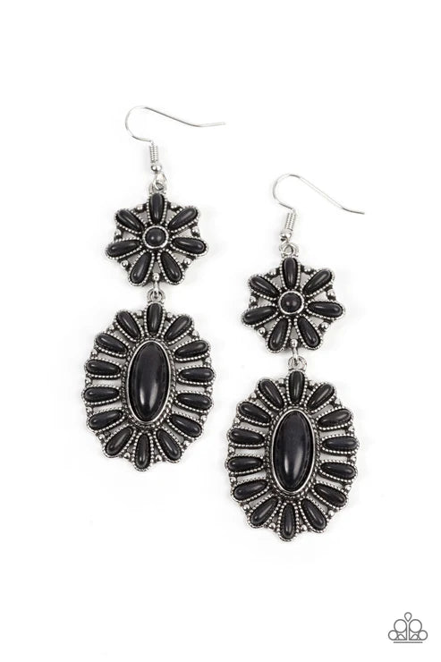 Paparazzi - Richly Rustler - Black Earrings