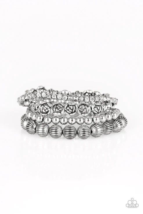 Paparazzi - Rose Garden Gala - Silver Bracelet